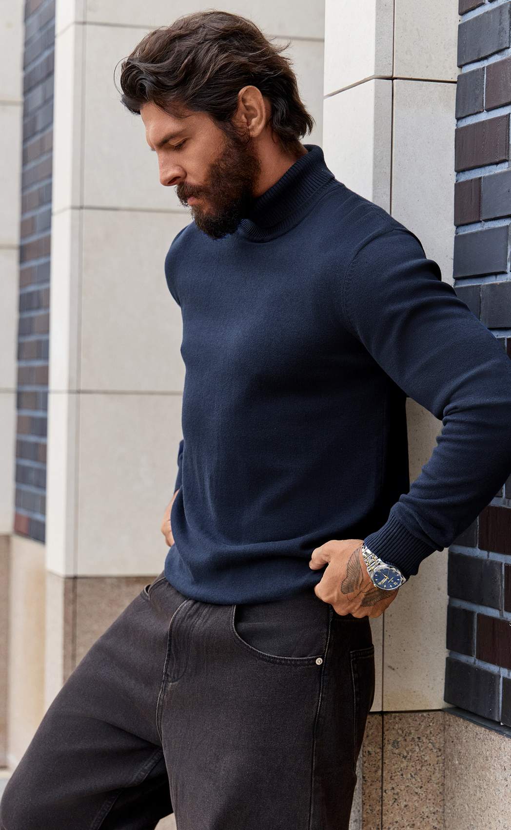 Водолазка F421-1532 d.blue