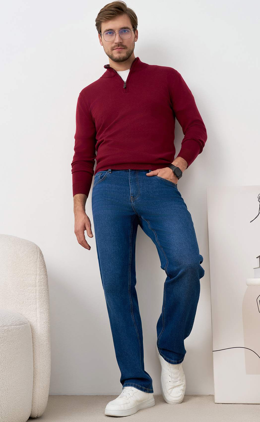 Джинсы F421-0170R d.blue