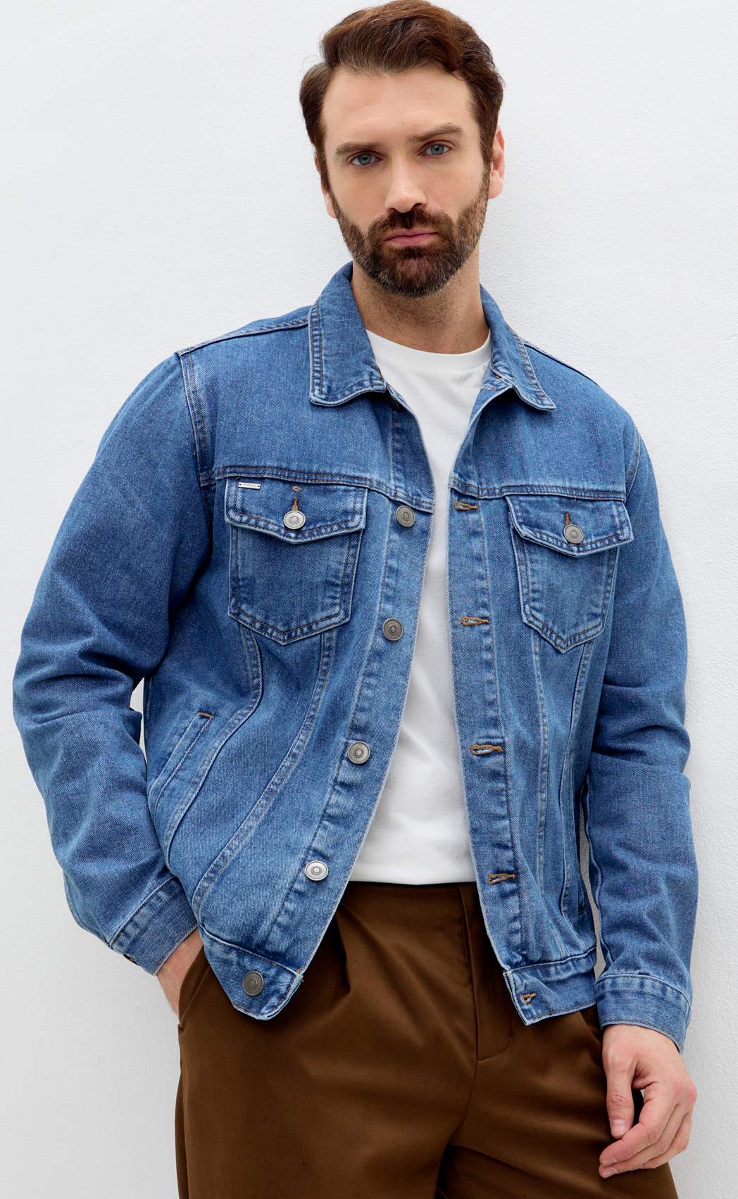 Куртка джинс P011-1336Rus middle blue