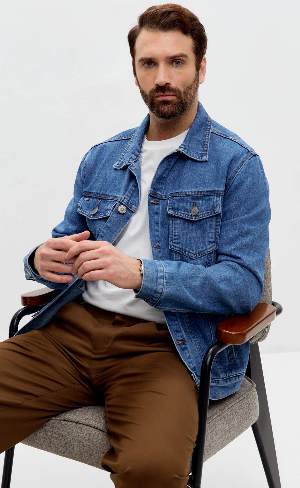 Куртка джинс P011-1336Rus middle blue