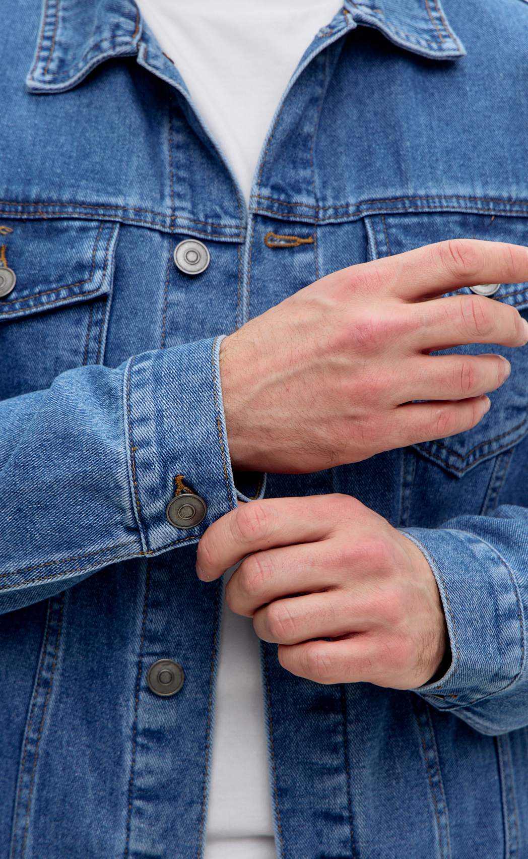 Куртка джинс P011-1336Rus middle blue