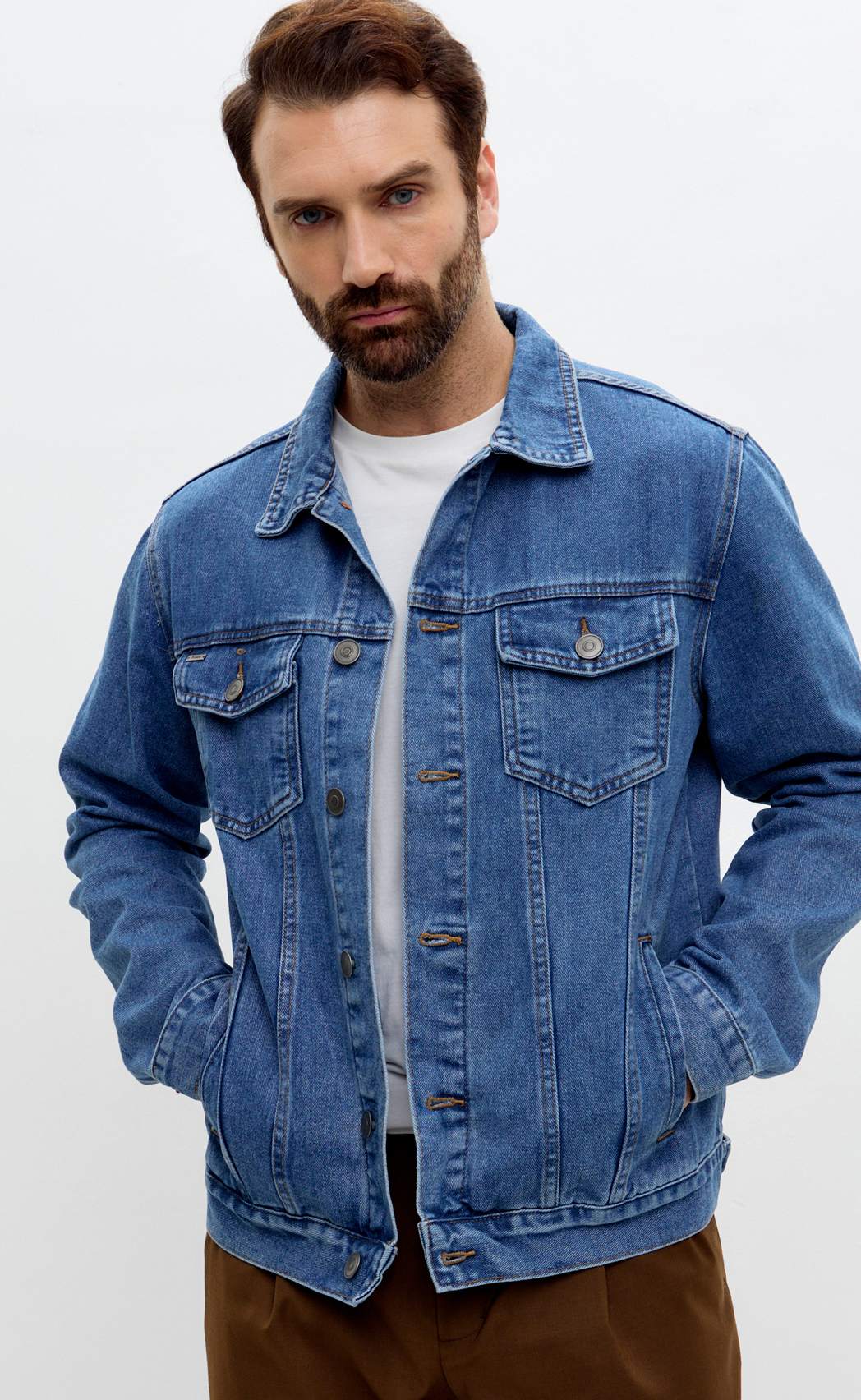 Куртка джинс P011-1336Rus middle blue