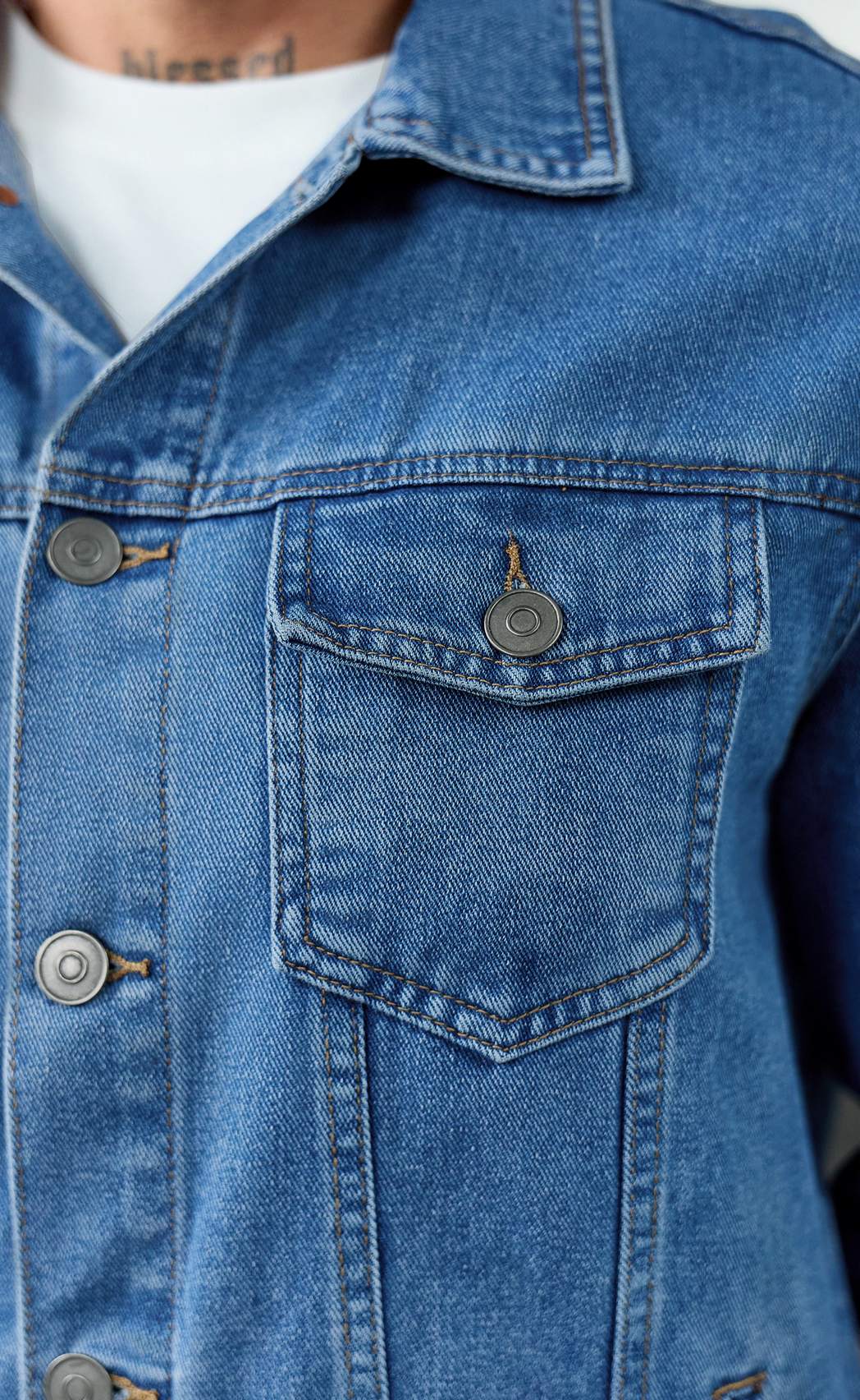 Куртка джинс P011-1336Rus middle blue