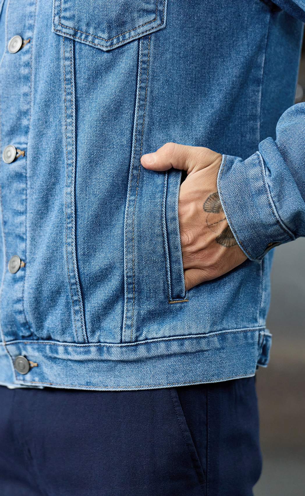 Куртка джинс P011-1336Rus middle blue