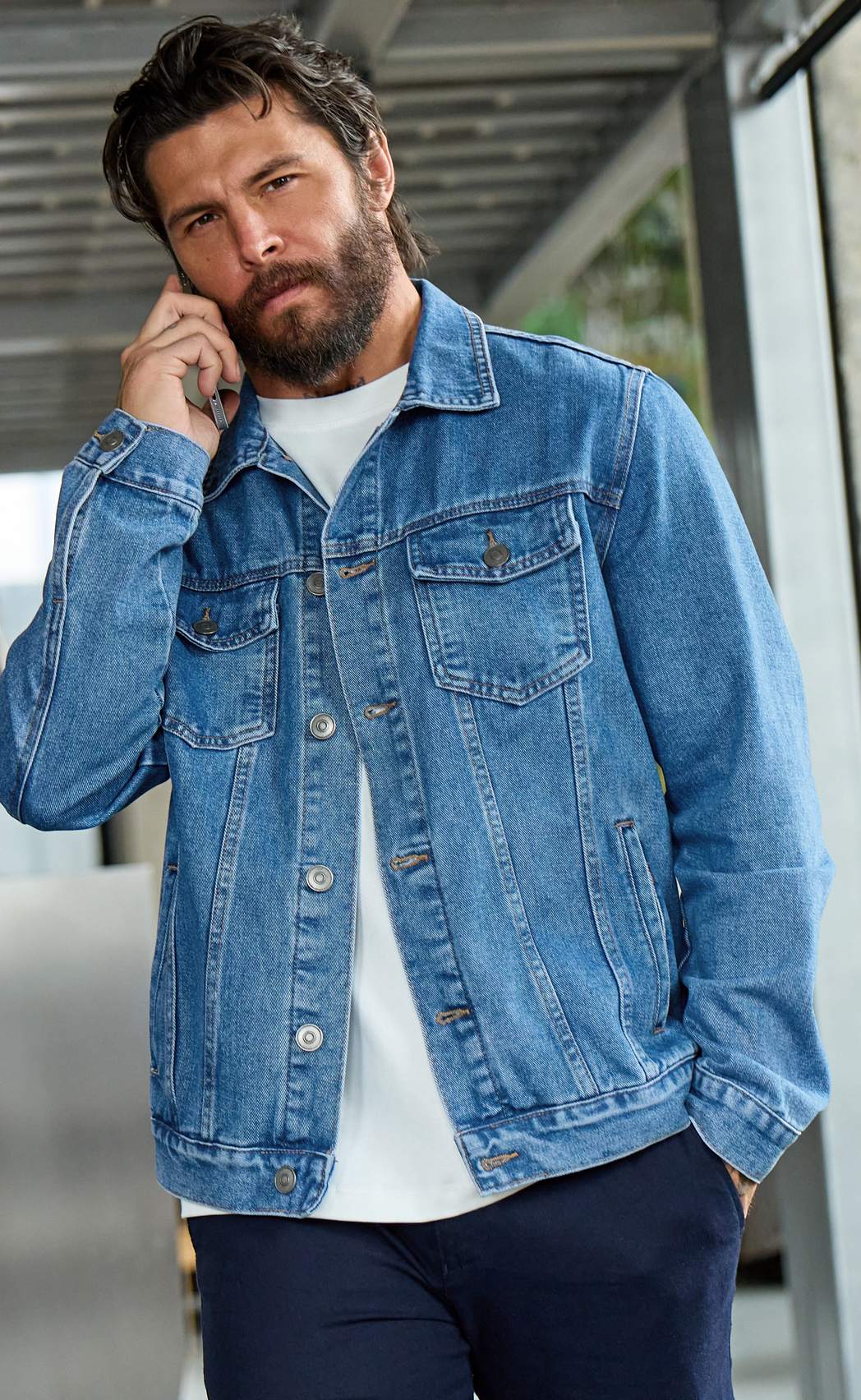 Куртка джинс P011-1336Rus middle blue