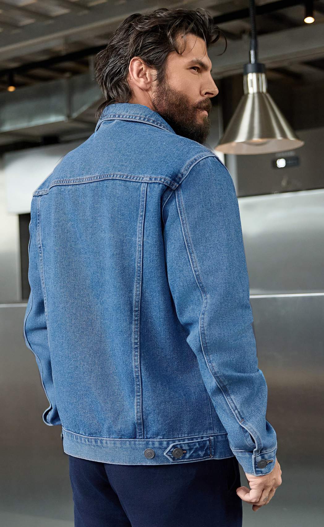 Куртка джинс P011-1336Rus middle blue
