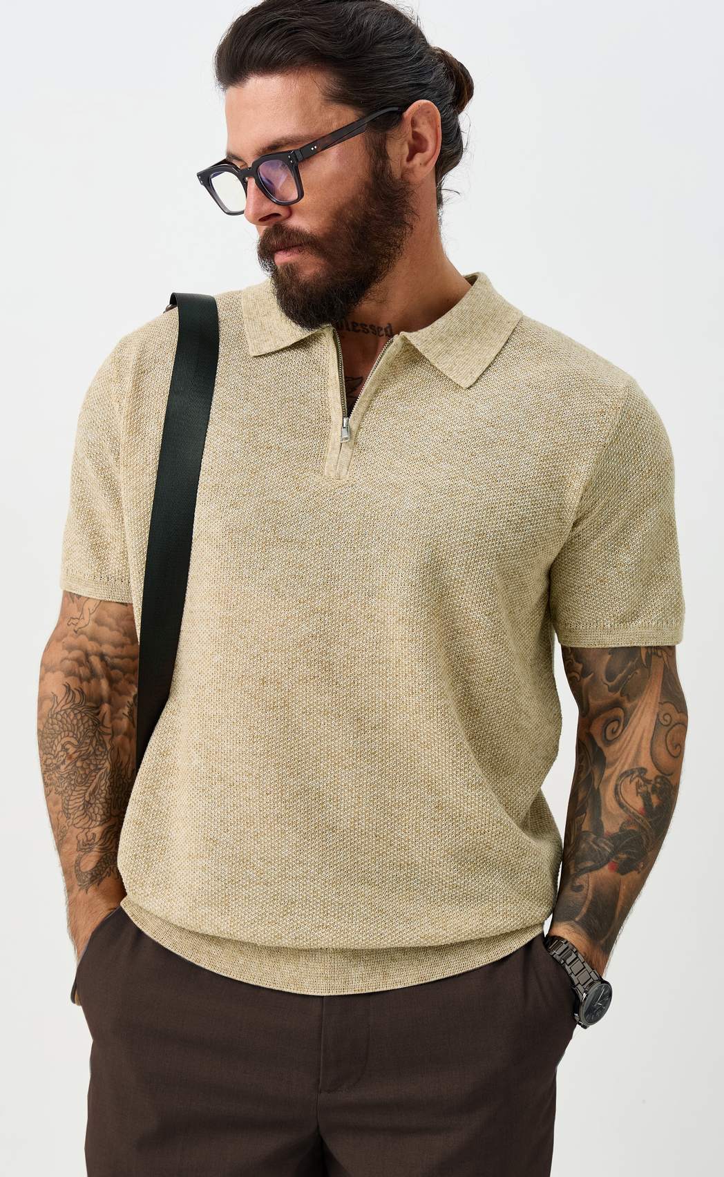 Футболка лен F111-07LN l.beige