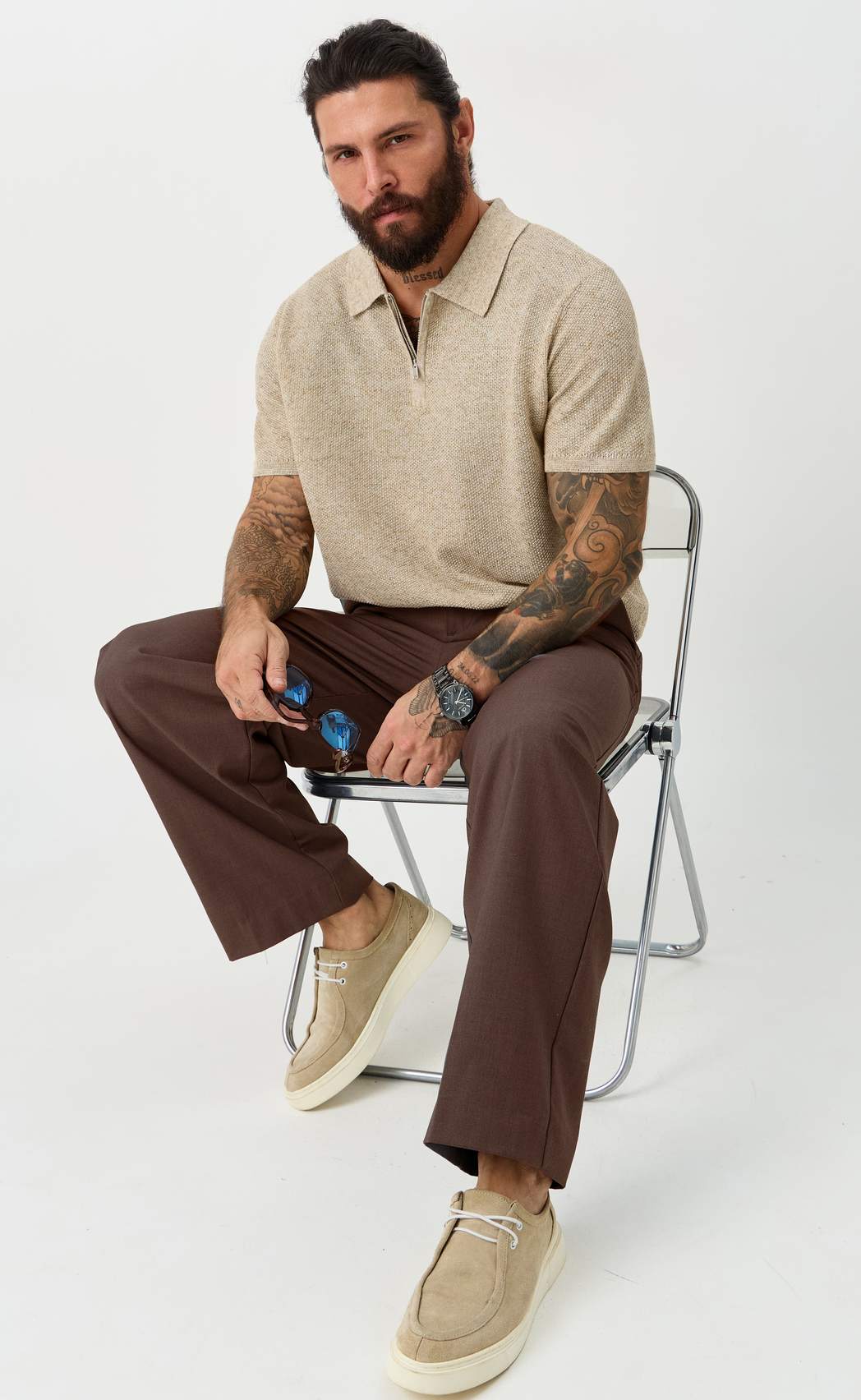 Футболка лен F111-07LN l.beige