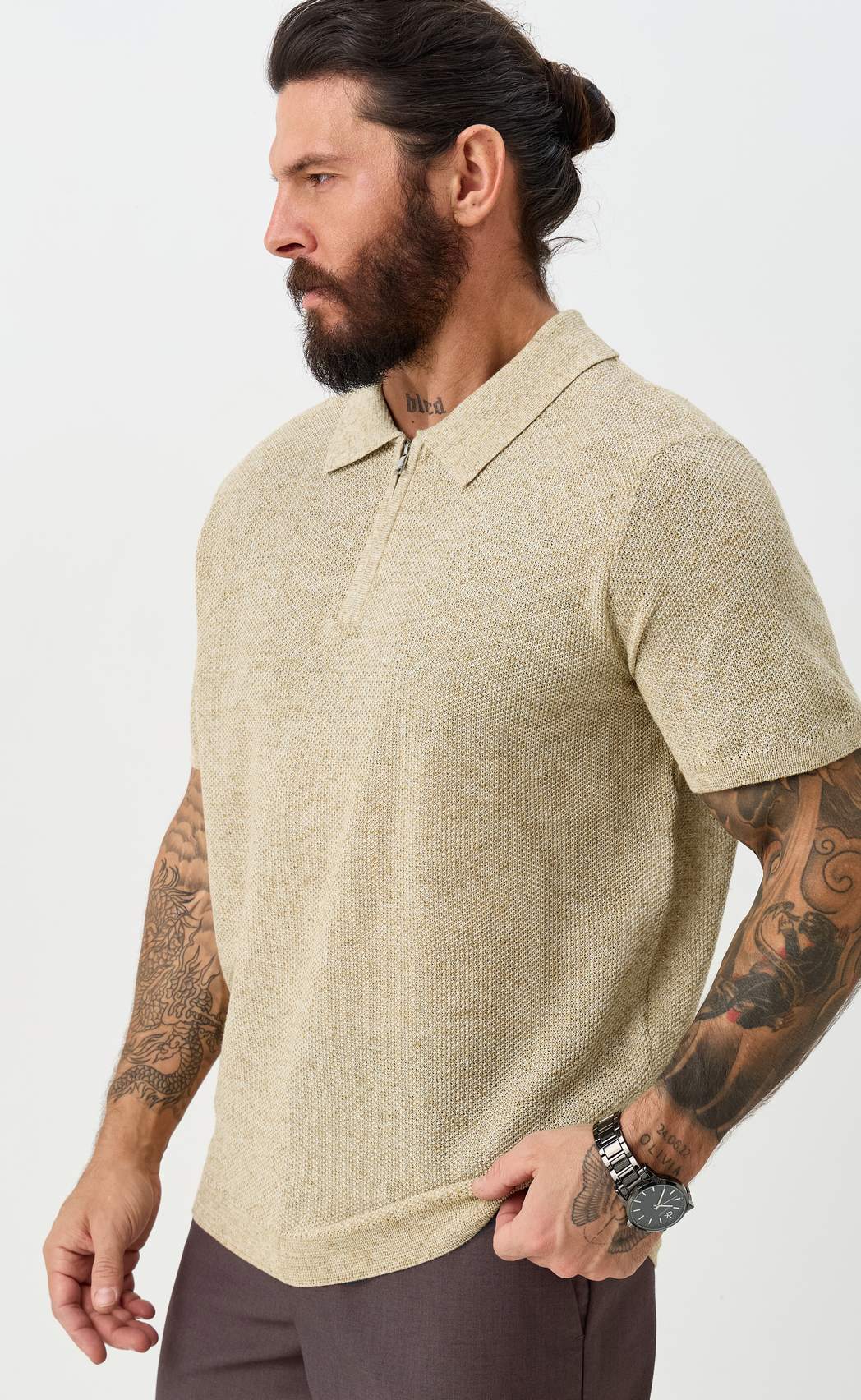 Футболка лен F111-07LN l.beige