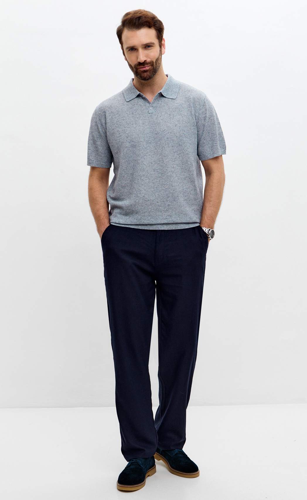 Футболка лен F011-06LN l.blue