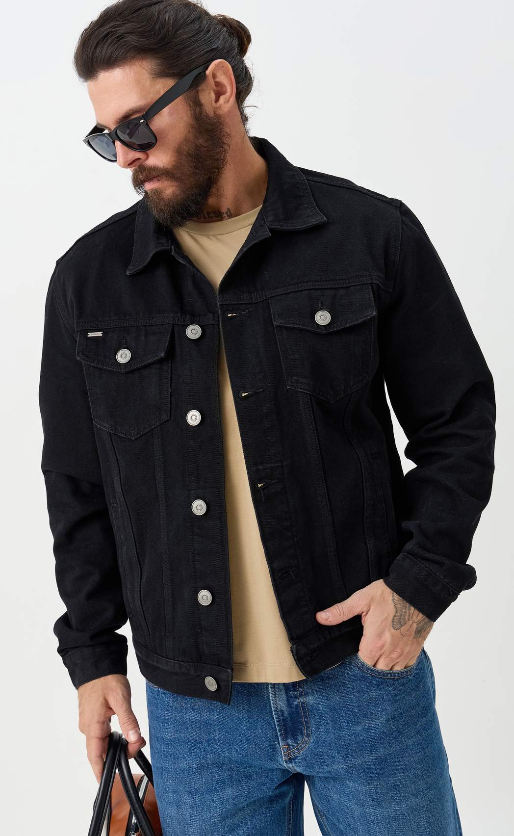 Куртка джинс P011-1336Rus black