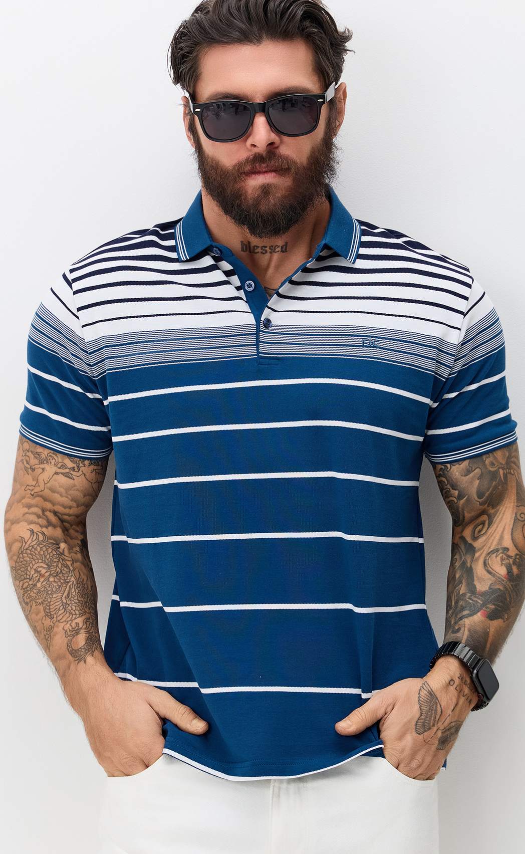 Поло F511-07-173b blue