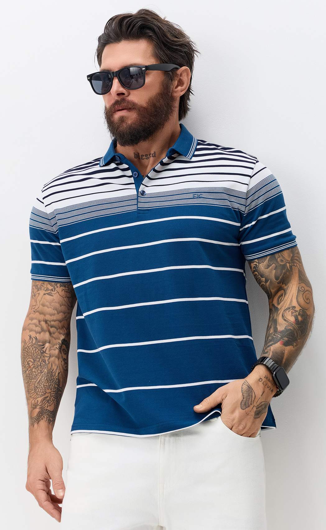 Поло F511-07-173b blue