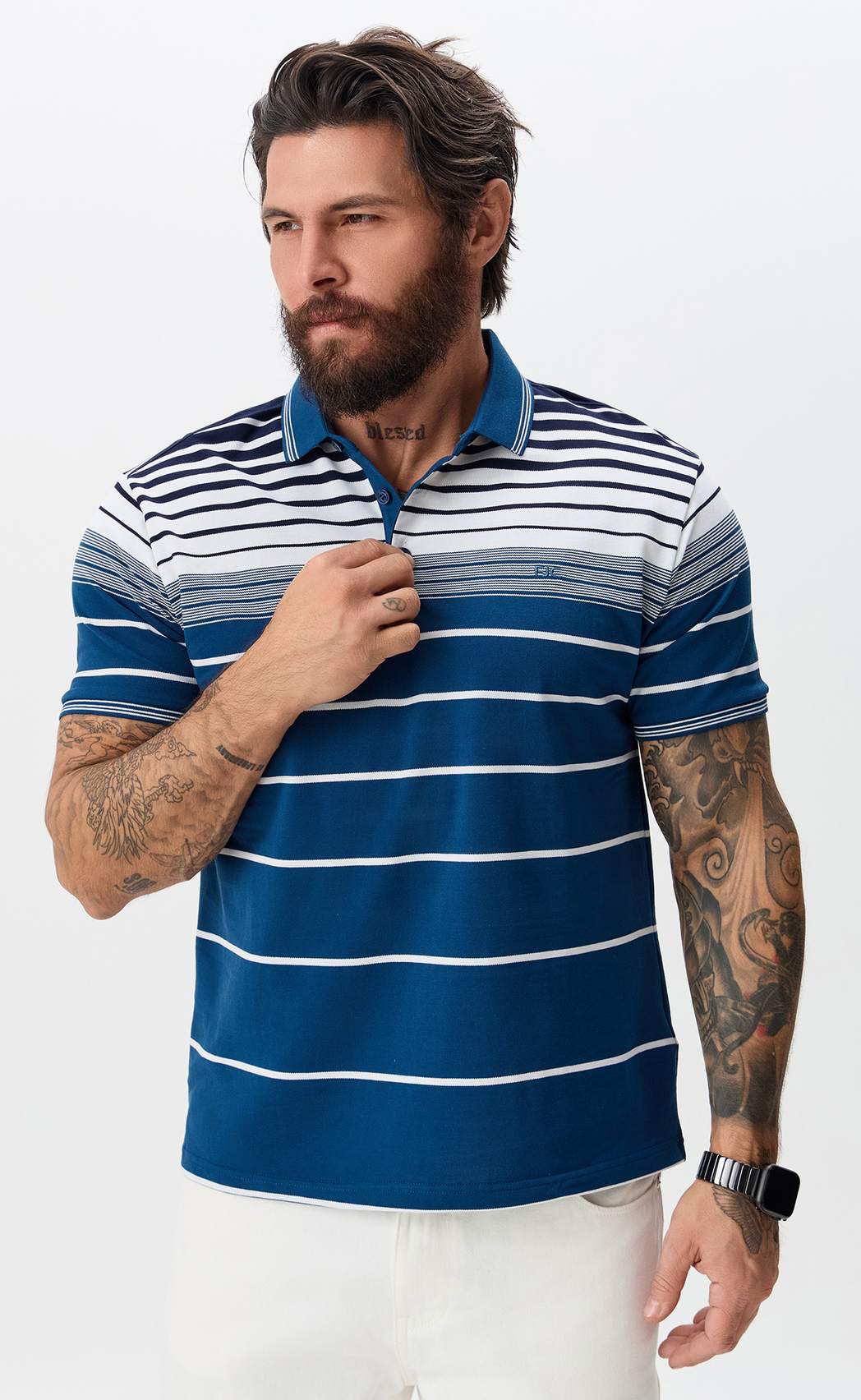 Поло F511-07-173b blue