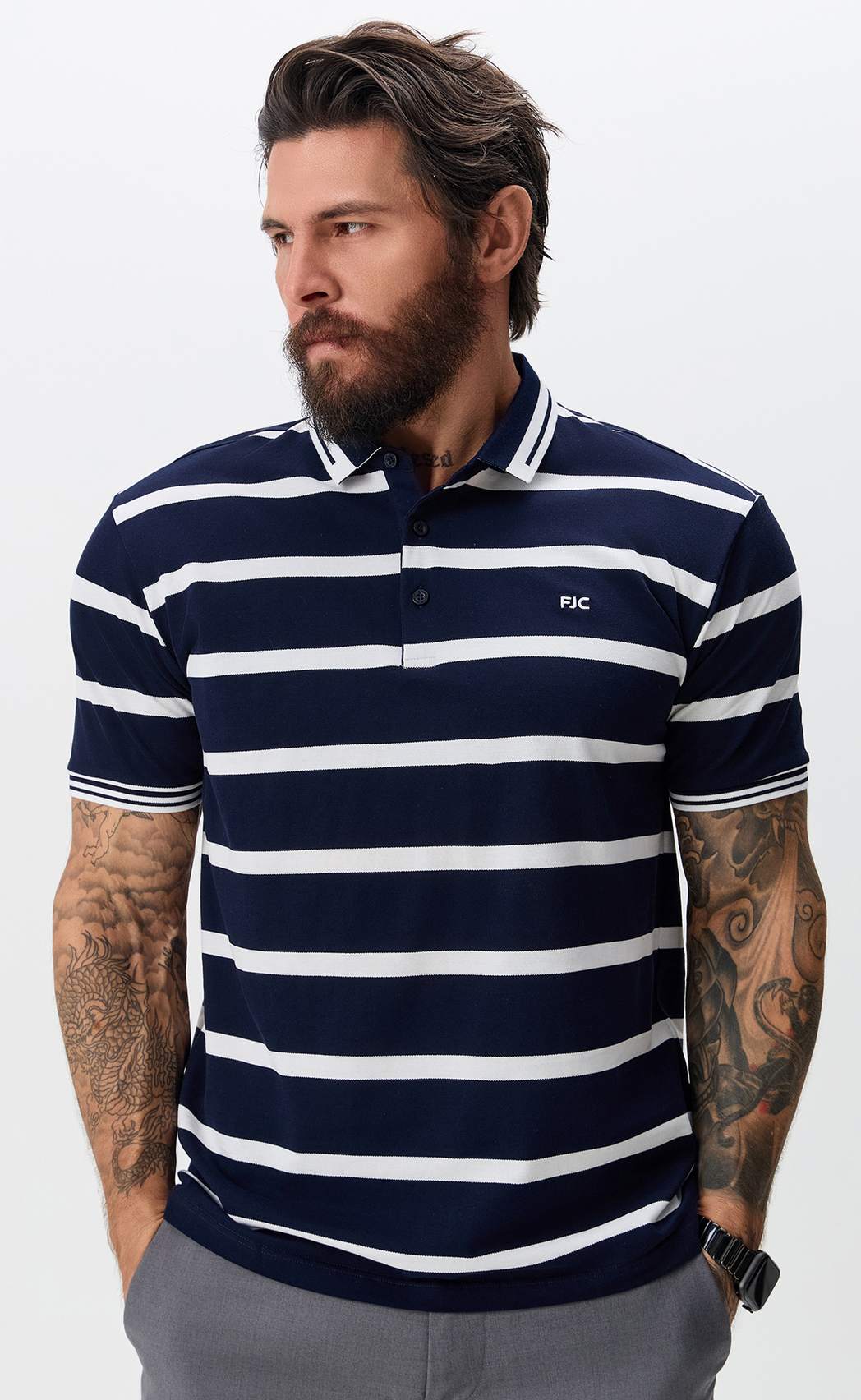 Поло F511-07-208b blue