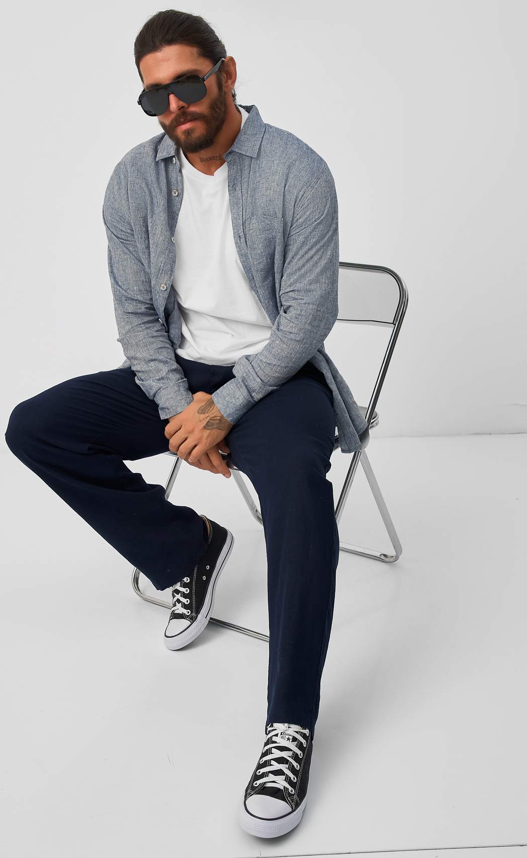 Брюки F511-0855-1 d.blue