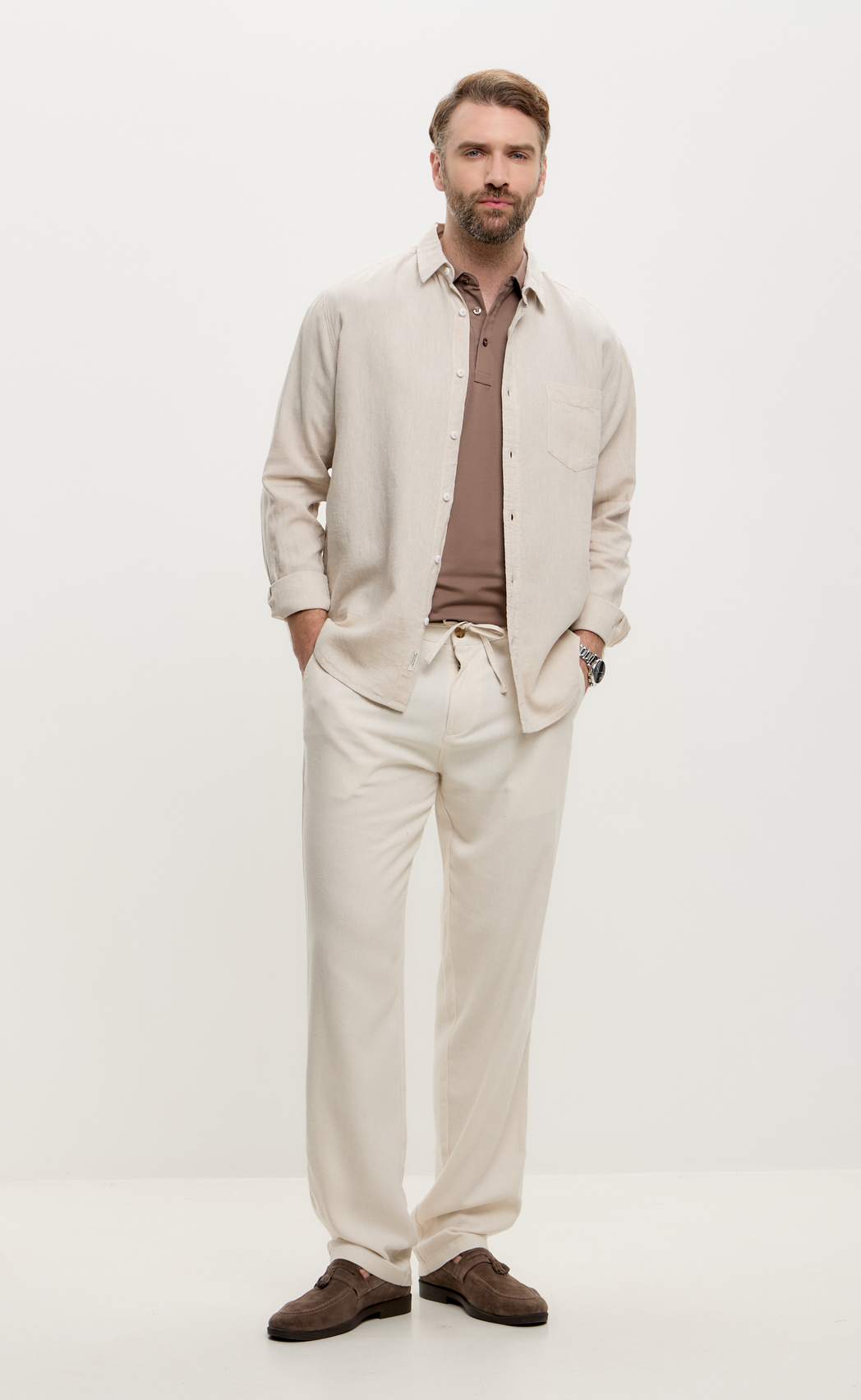 Брюки лен F511-0855Rus natural linen