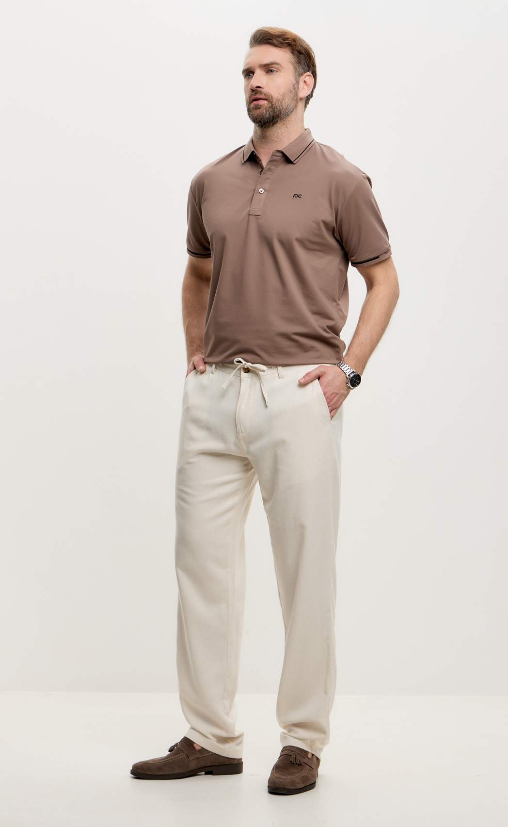 Брюки лен F511-0855Rus natural linen