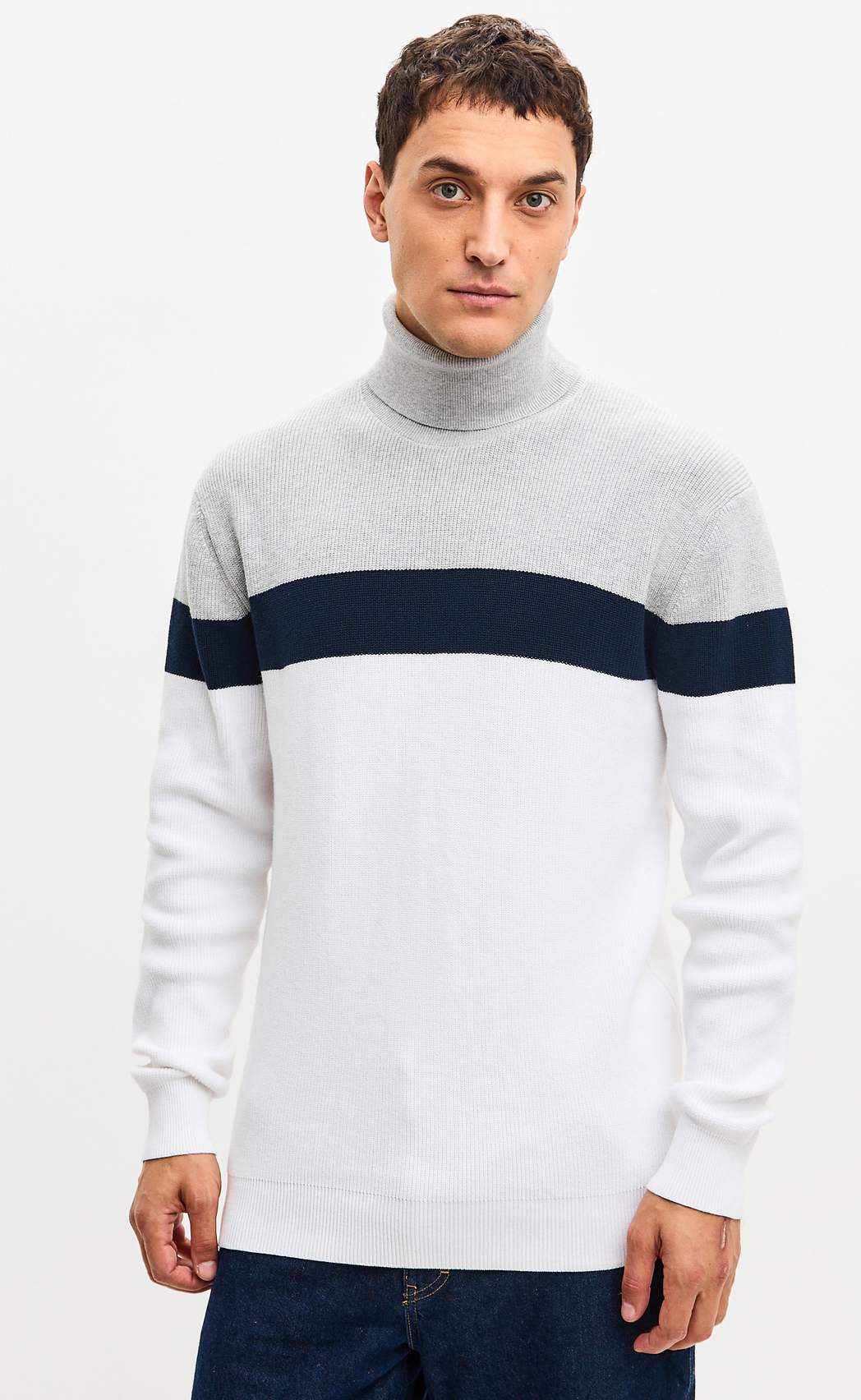 Джемпер P521-1569 white/grey