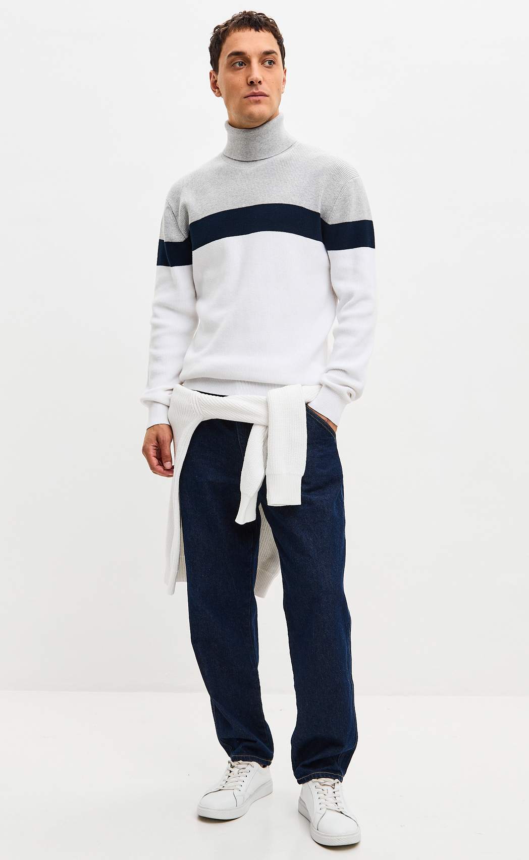 Джемпер P521-1569 white/grey