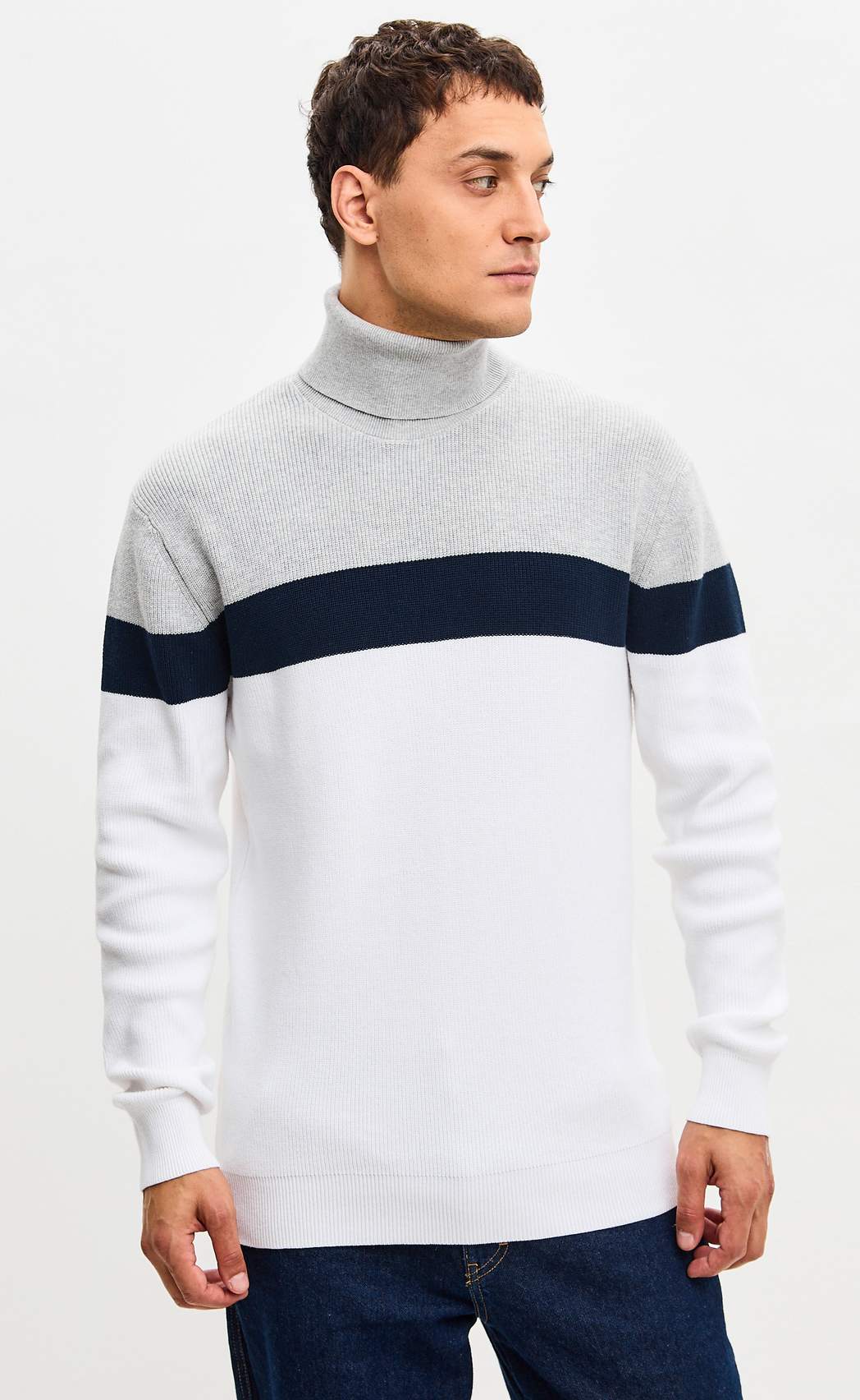 Джемпер P521-1569 white/grey