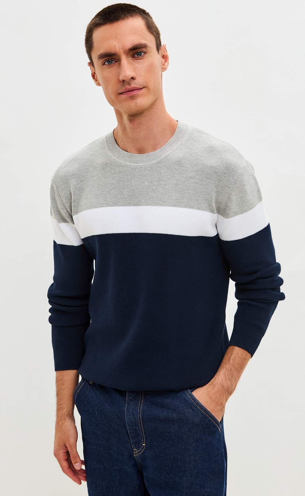 Свитер P521-1568 d.blue