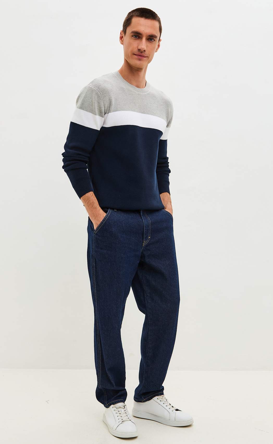 Свитер P521-1568 d.blue