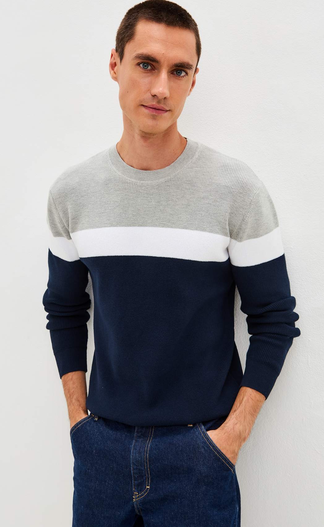 Свитер P521-1568 d.blue