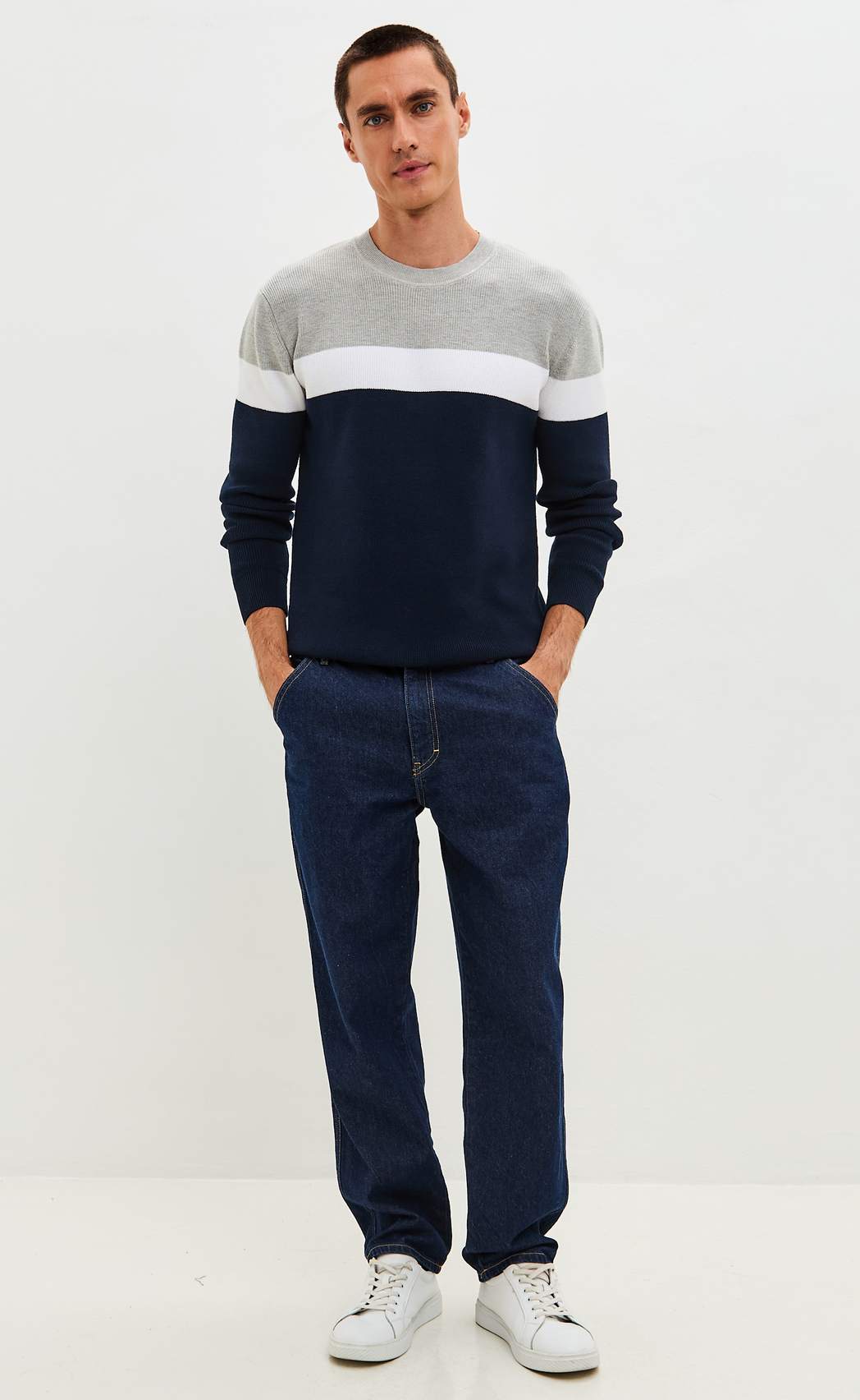 Свитер P521-1568 d.blue