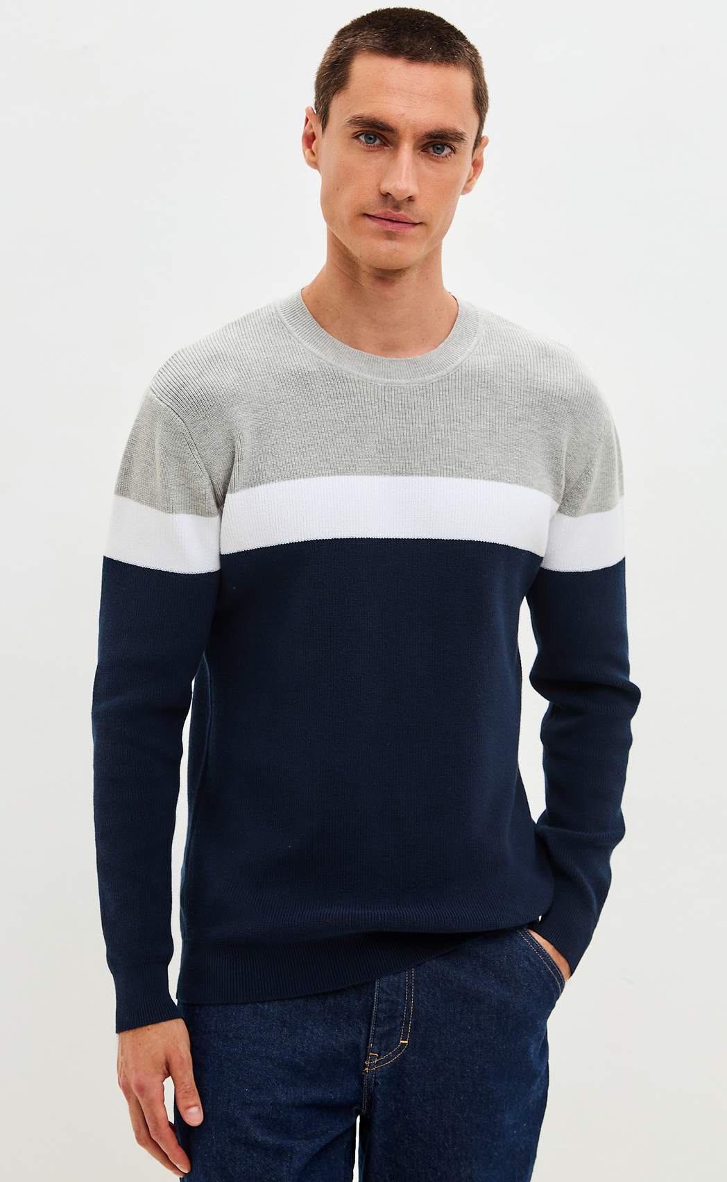 Свитер P521-1568 d.blue