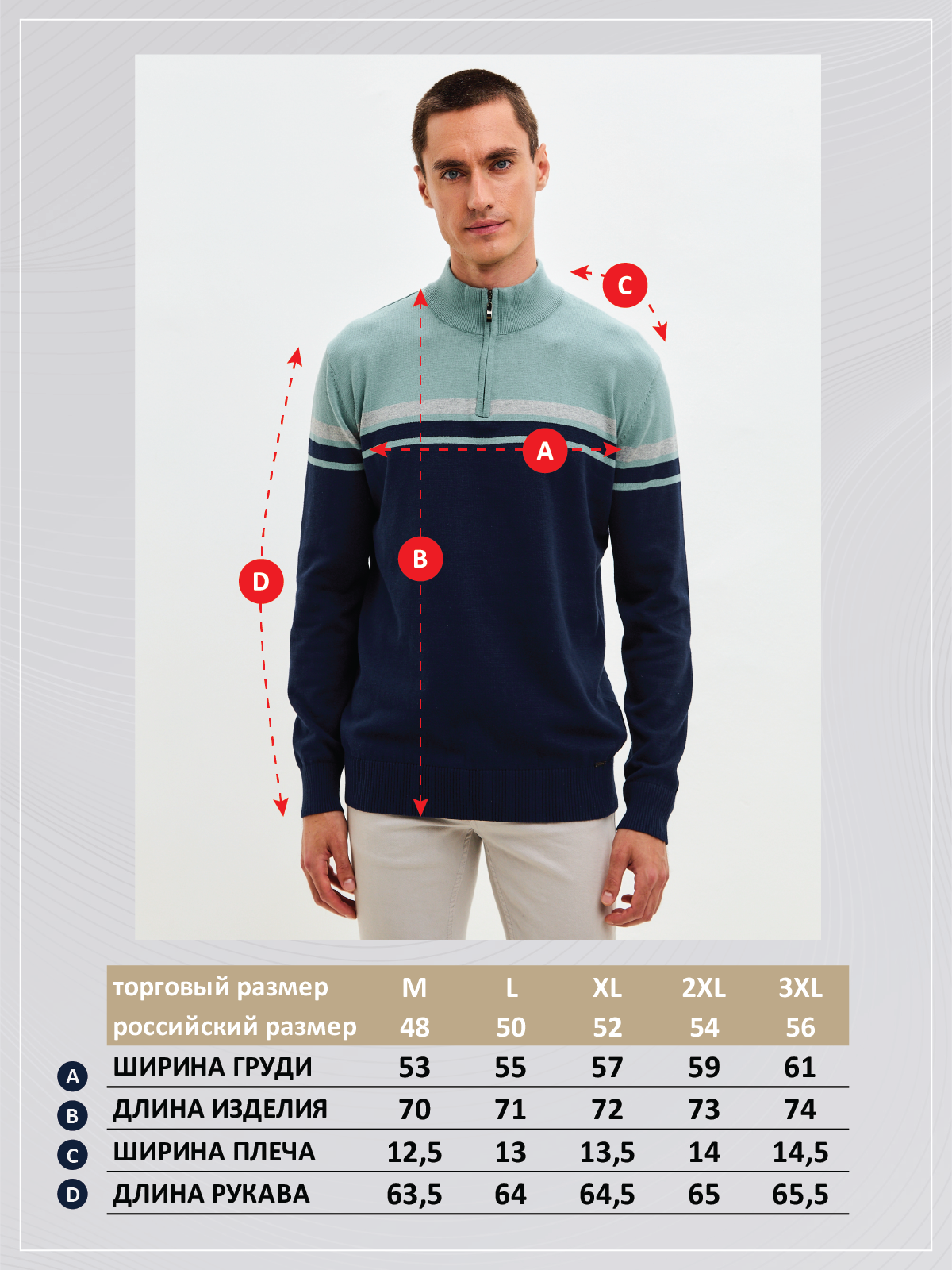 Джемпер P521-1523 navy-mint