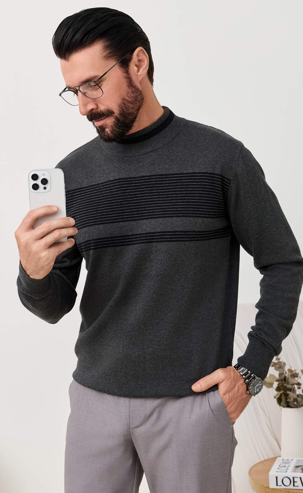 Джемпер F521-1576 grey/black