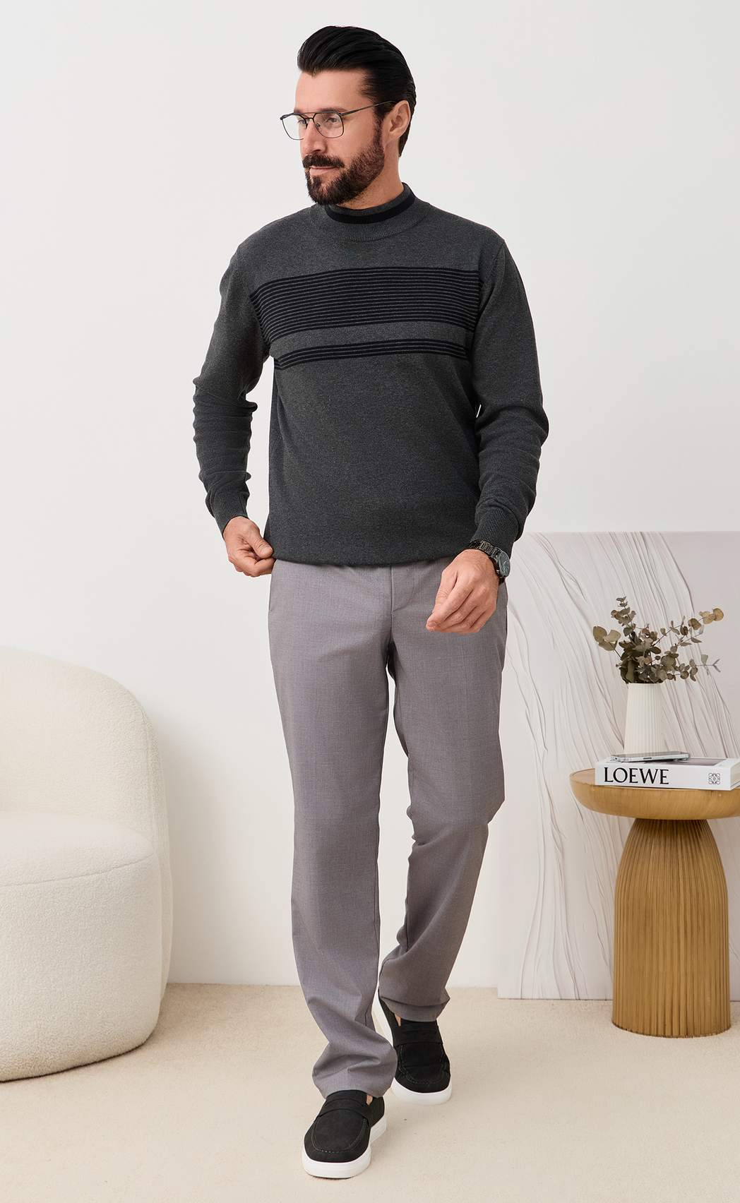 Джемпер F521-1576 grey/black