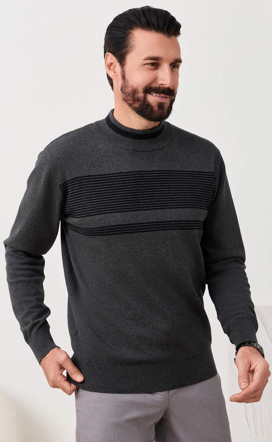 Джемпер F521-1576 grey/black