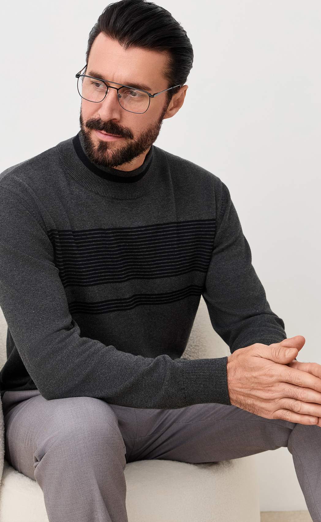 Джемпер F521-1576 grey/black