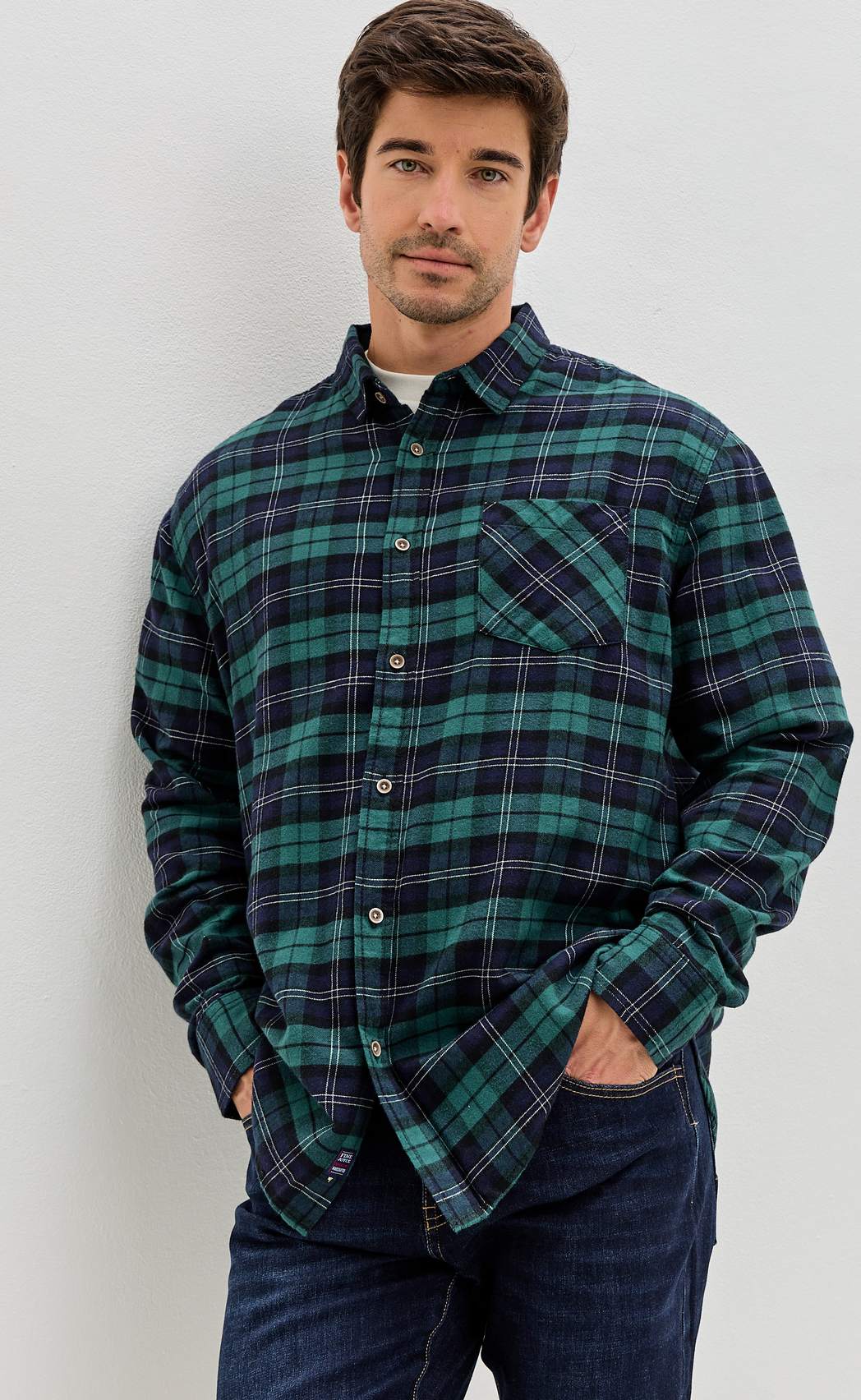 Рубашка F521-0460 green-blue