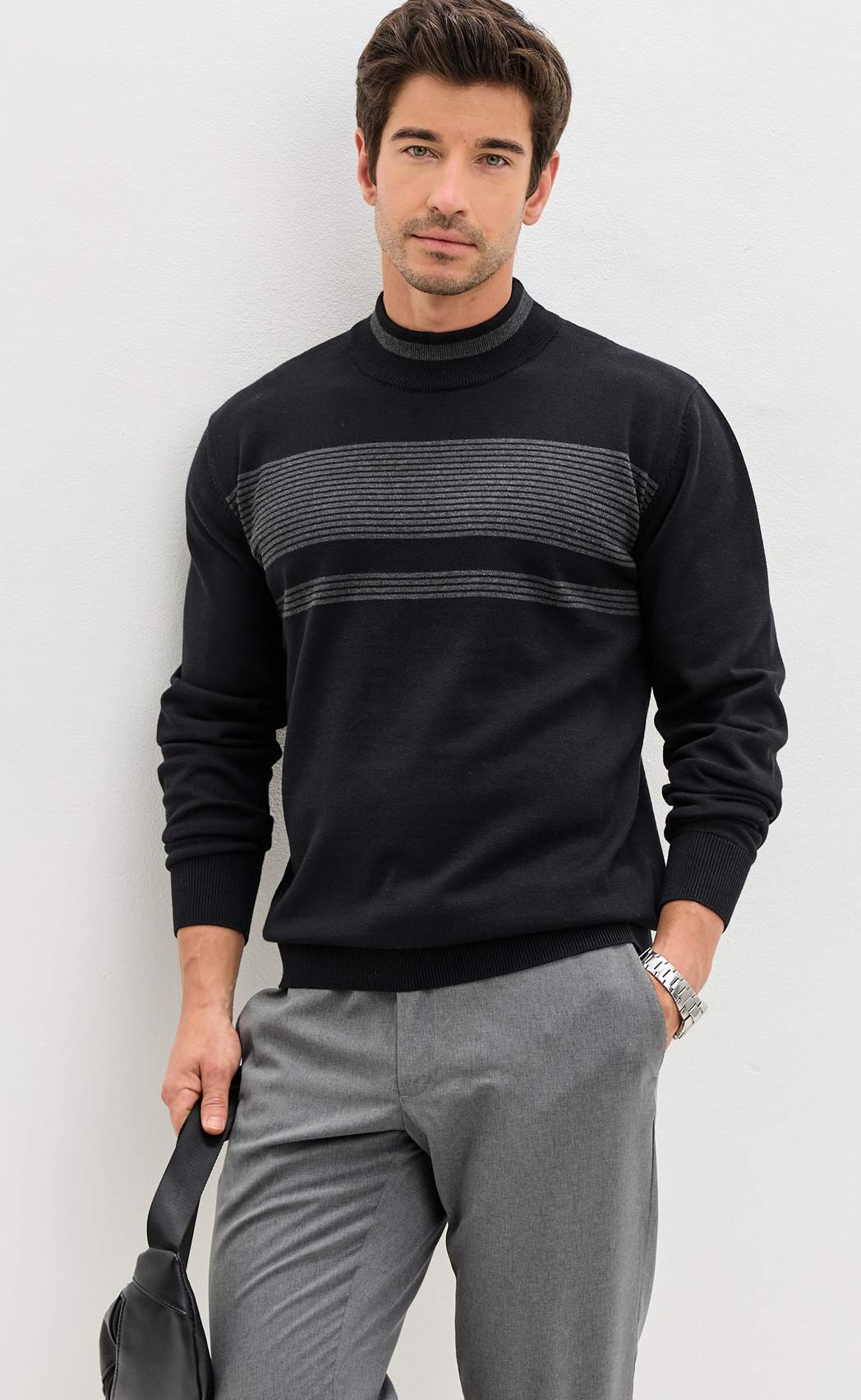 Джемпер F521-1576 black/grey