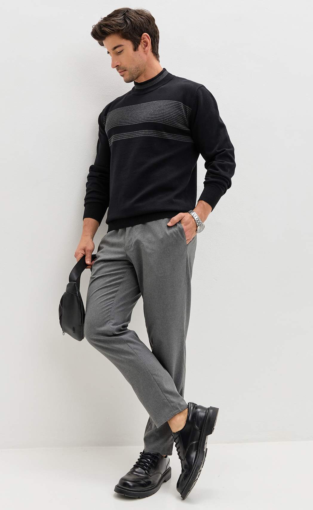 Джемпер F521-1576 black/grey