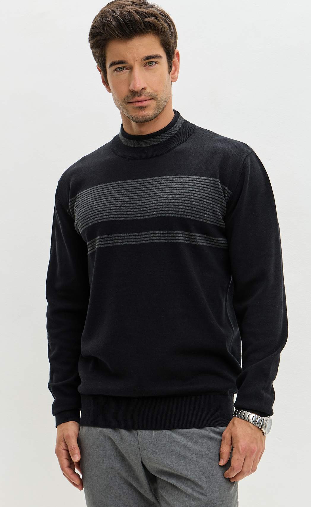 Джемпер F521-1576 black/grey