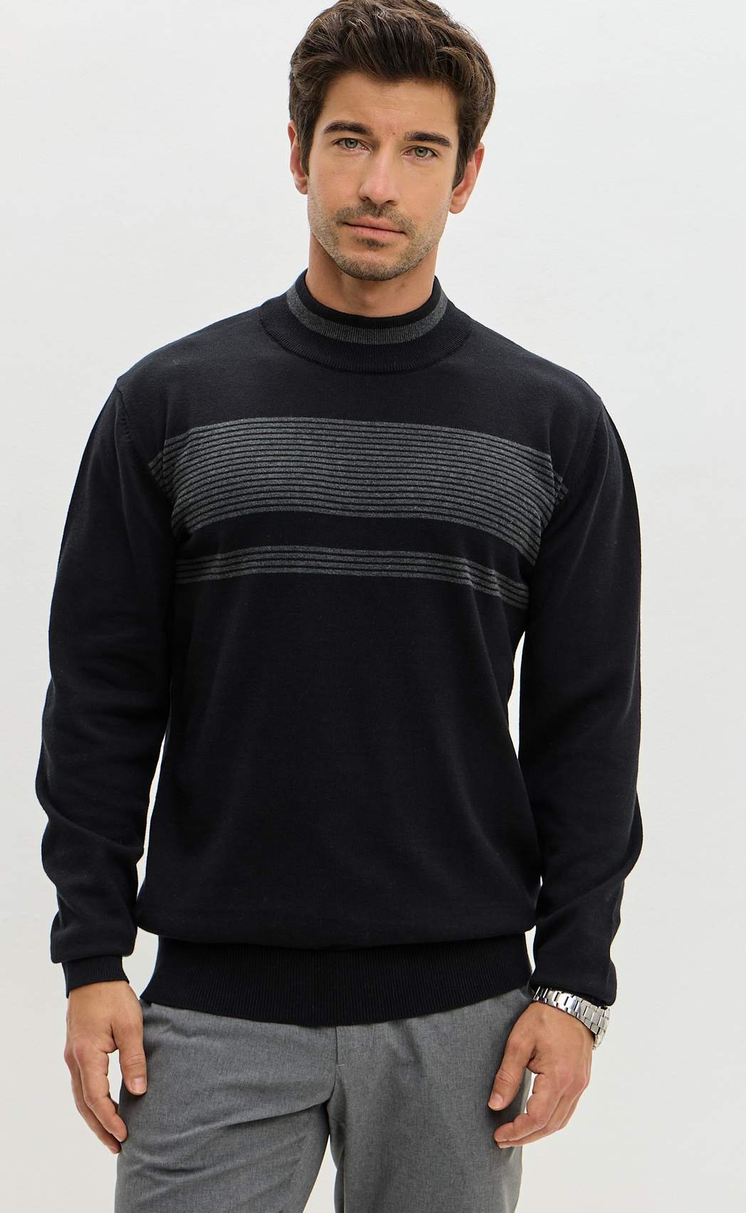 Джемпер F521-1576 black/grey