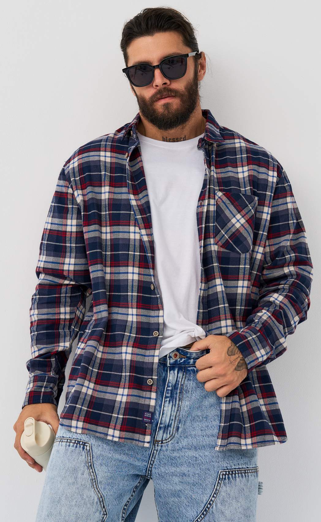 Рубашка F521-0460 blue-red