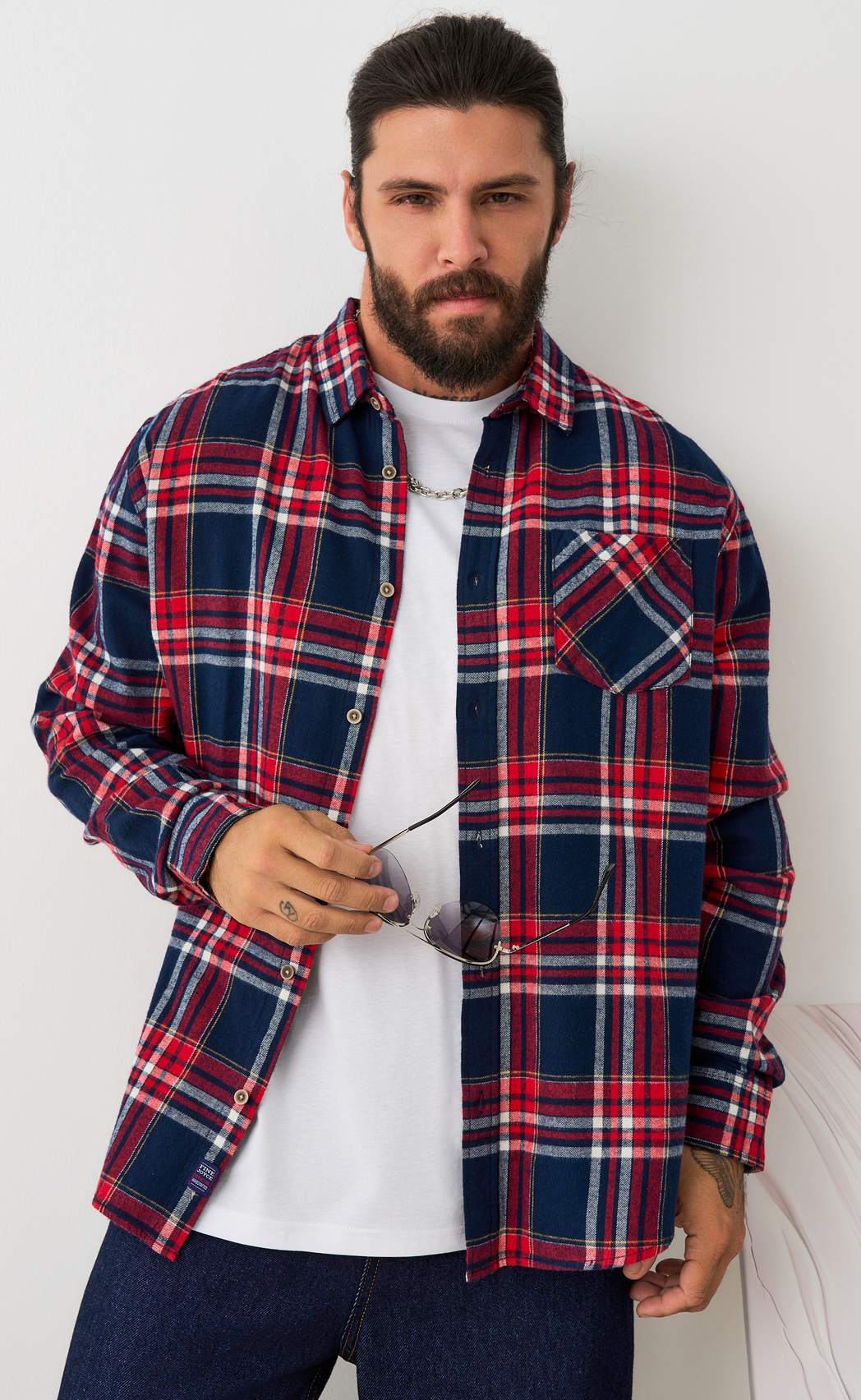 Рубашка F521-0460 blue-red