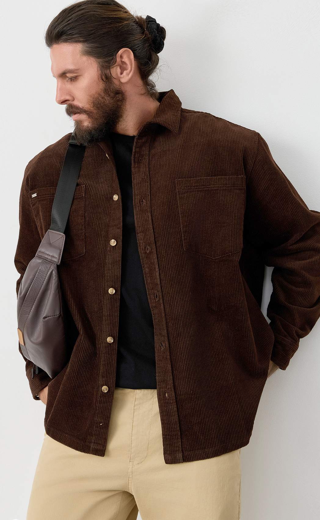 Рубашка вельвет F221-0470 brown