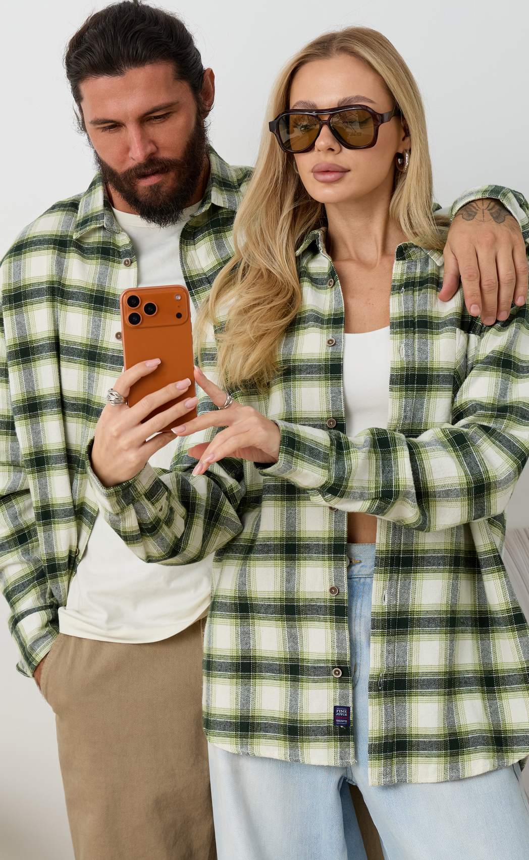 Рубашка F521-0460 white-green