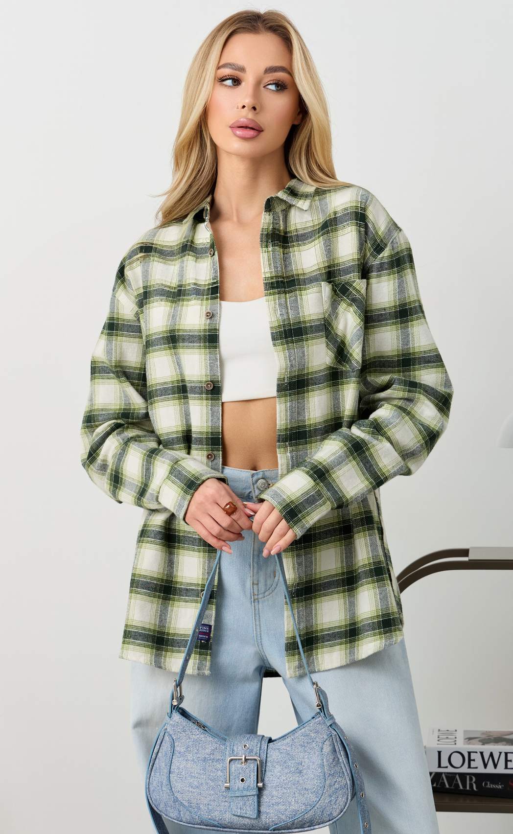 Рубашка F521-0460 white-green