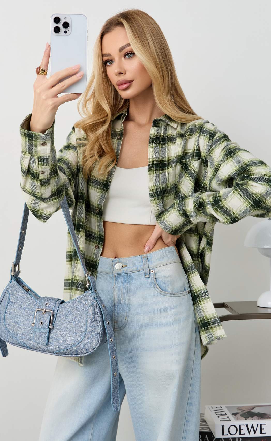 Рубашка F521-0460 white-green