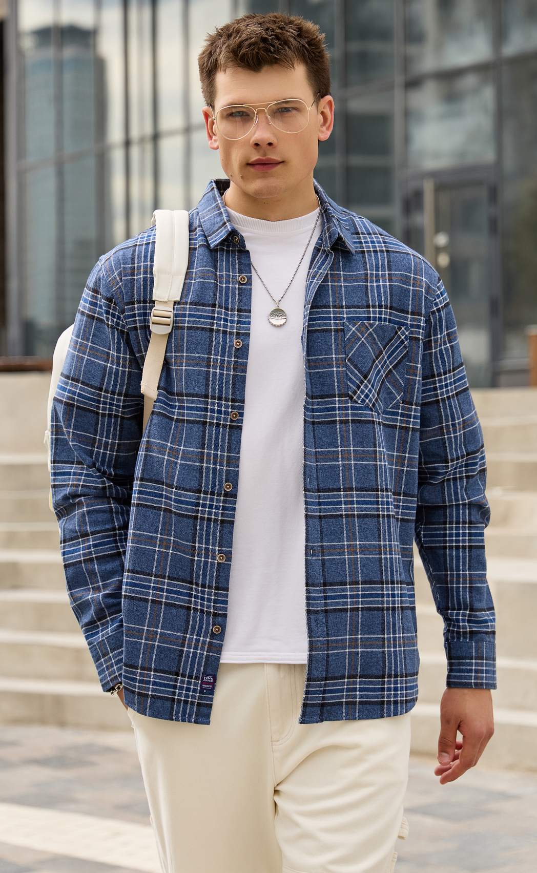 Рубашка F521-0460 grey