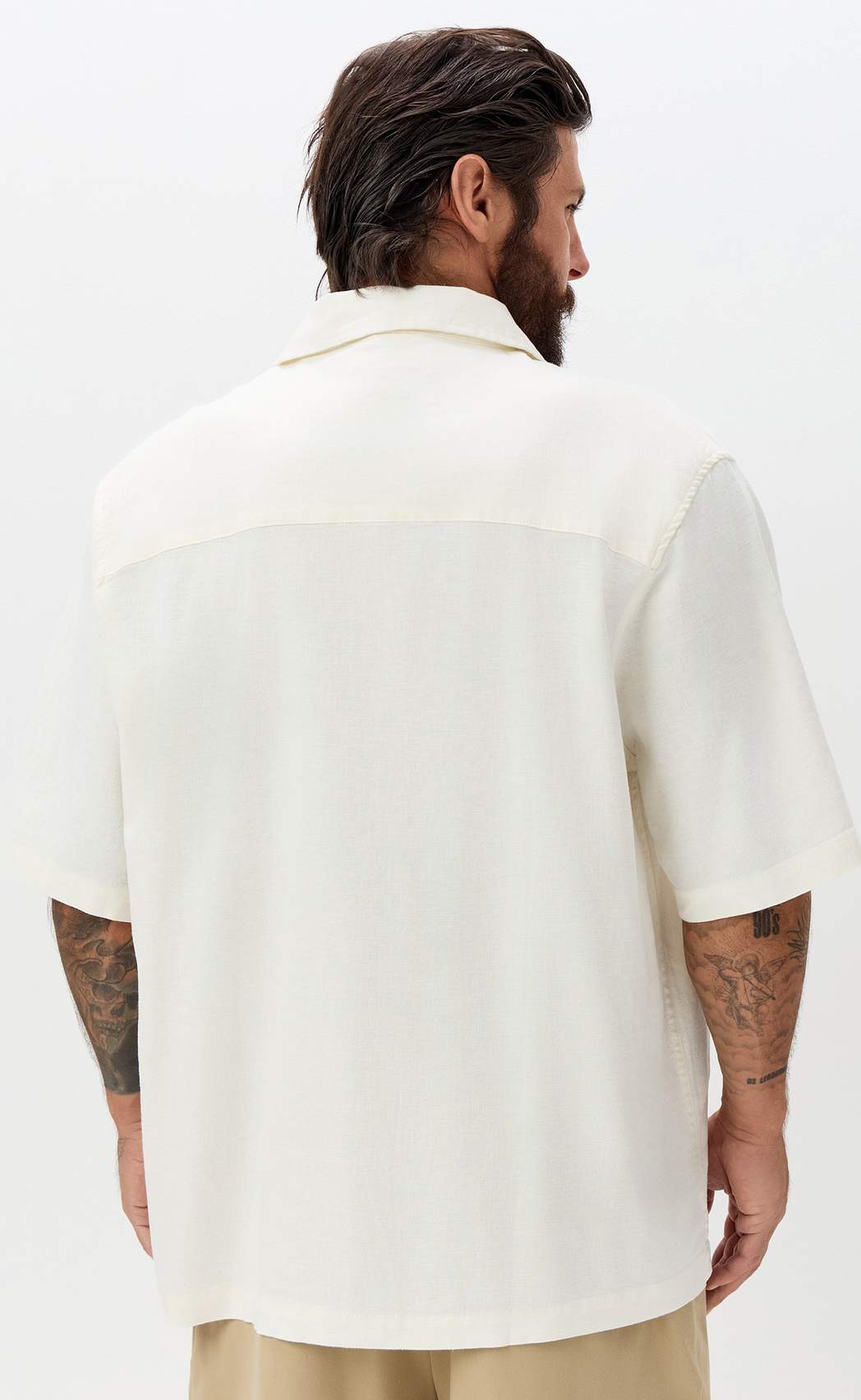 Рубашка к/р лен F611-0423 white