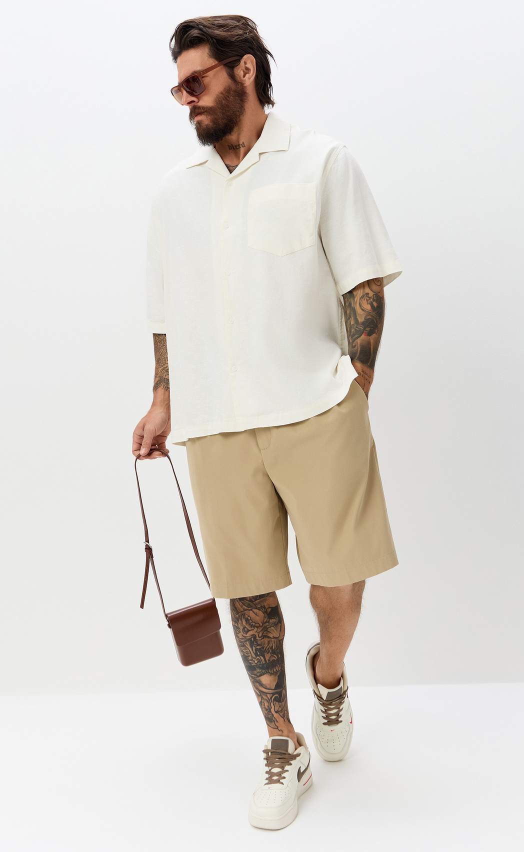 Рубашка к/р лен F611-0423 white