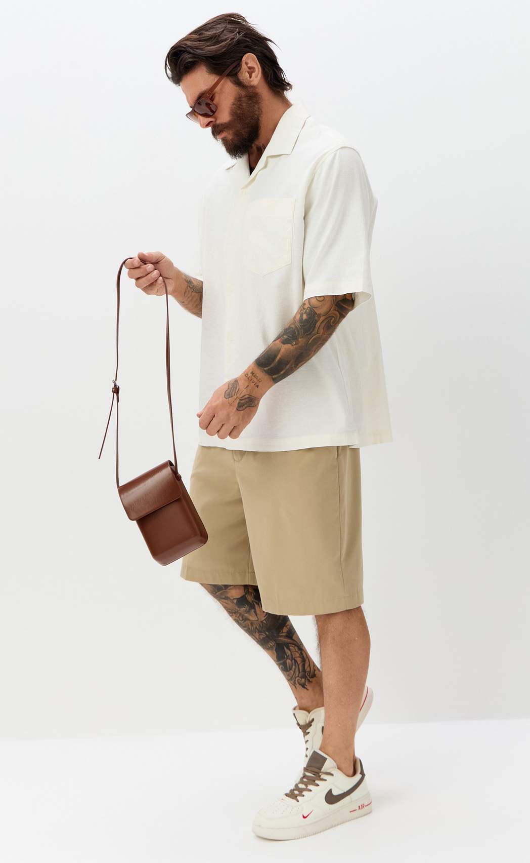 Рубашка к/р лен F611-0423 white